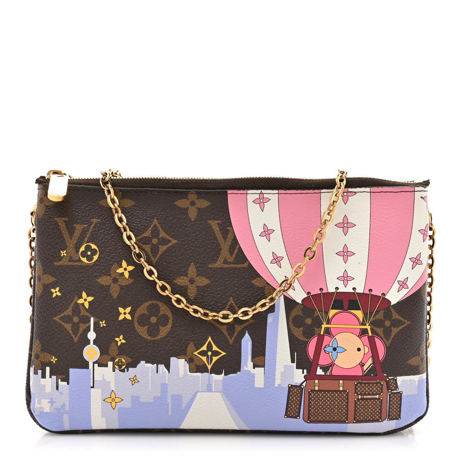Louis Vuitton Monogram 2019 Christmas Animation Double Zip Pochette 1 of 14