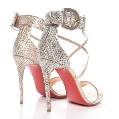 Christian Louboutin Glitter Mesh Choca 100 Sandals 36 Colombe 4 of 9