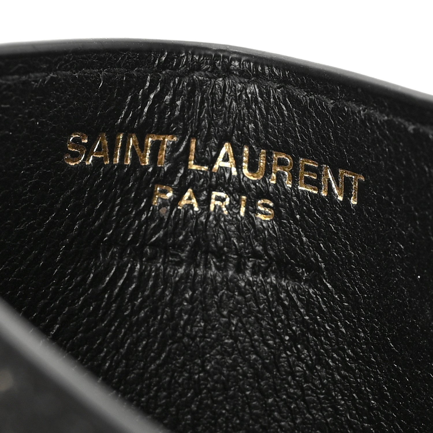 Saint Laurent Grain De Poudre Matelasse Chevron Monogram Credit Card Case Black 6 of 7