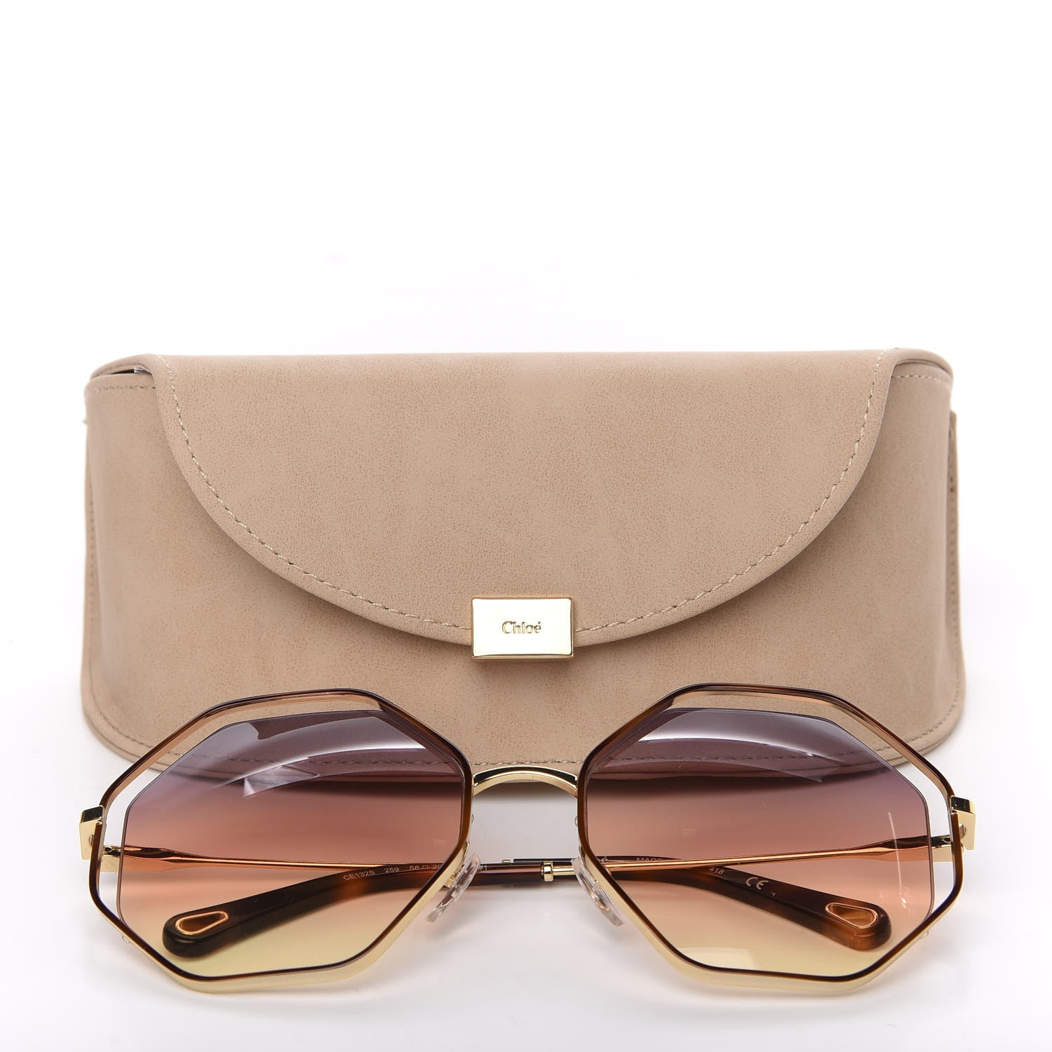 Chloe Poppy Geometric Sunglasses CE132S Havana Brown 7 of 7