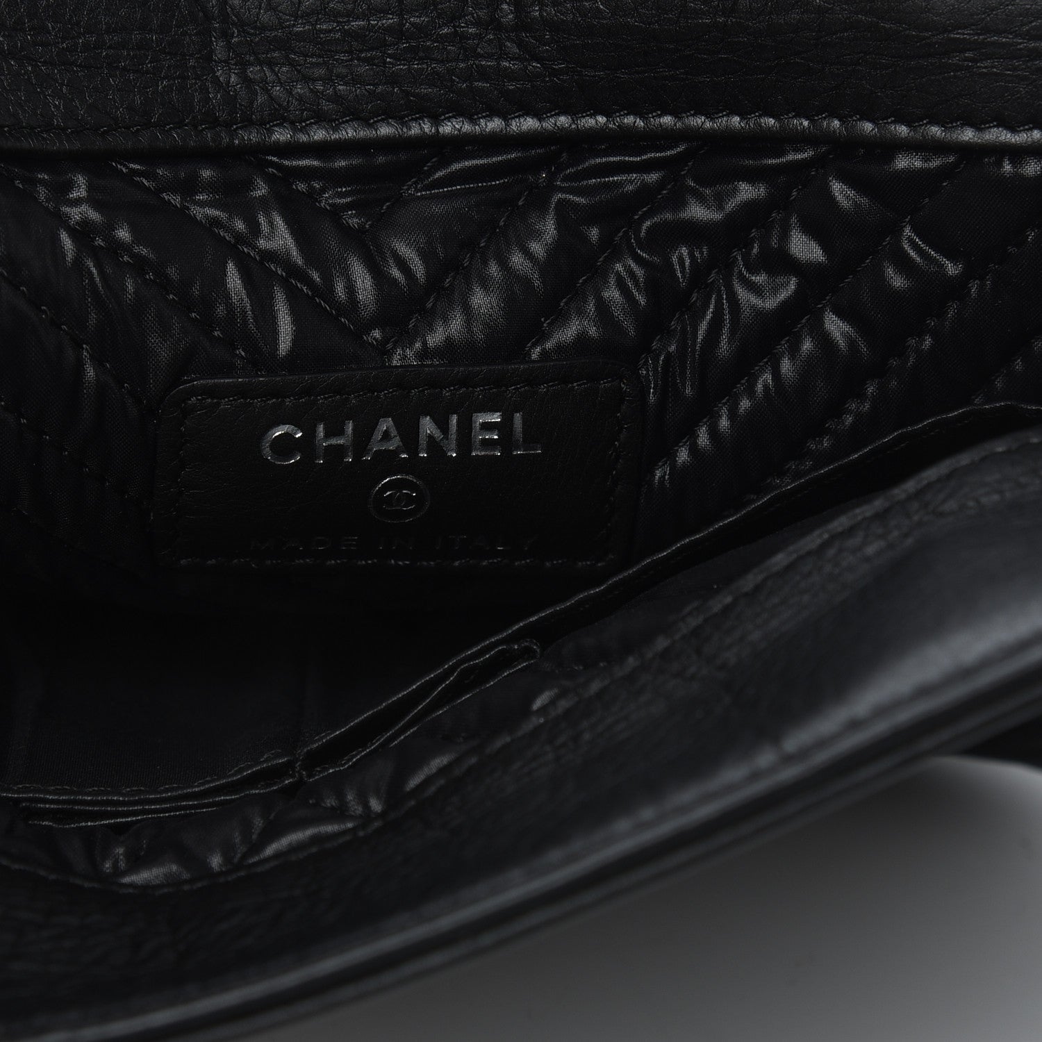 Chanel Aged Calfskin Chevron Boy Cosmetic Pouch Black 5 of 7