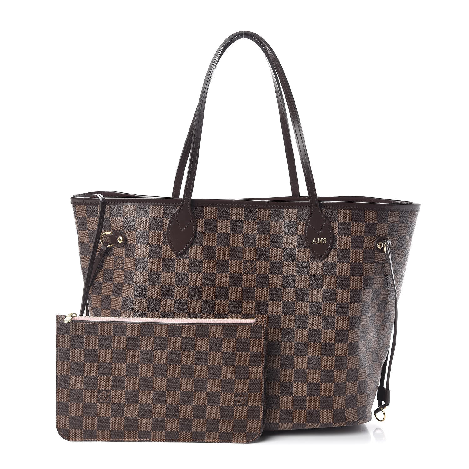 Louis Vuitton Damier Ebene Neo Neverfull MM Rose Ballerine 1 of 12
