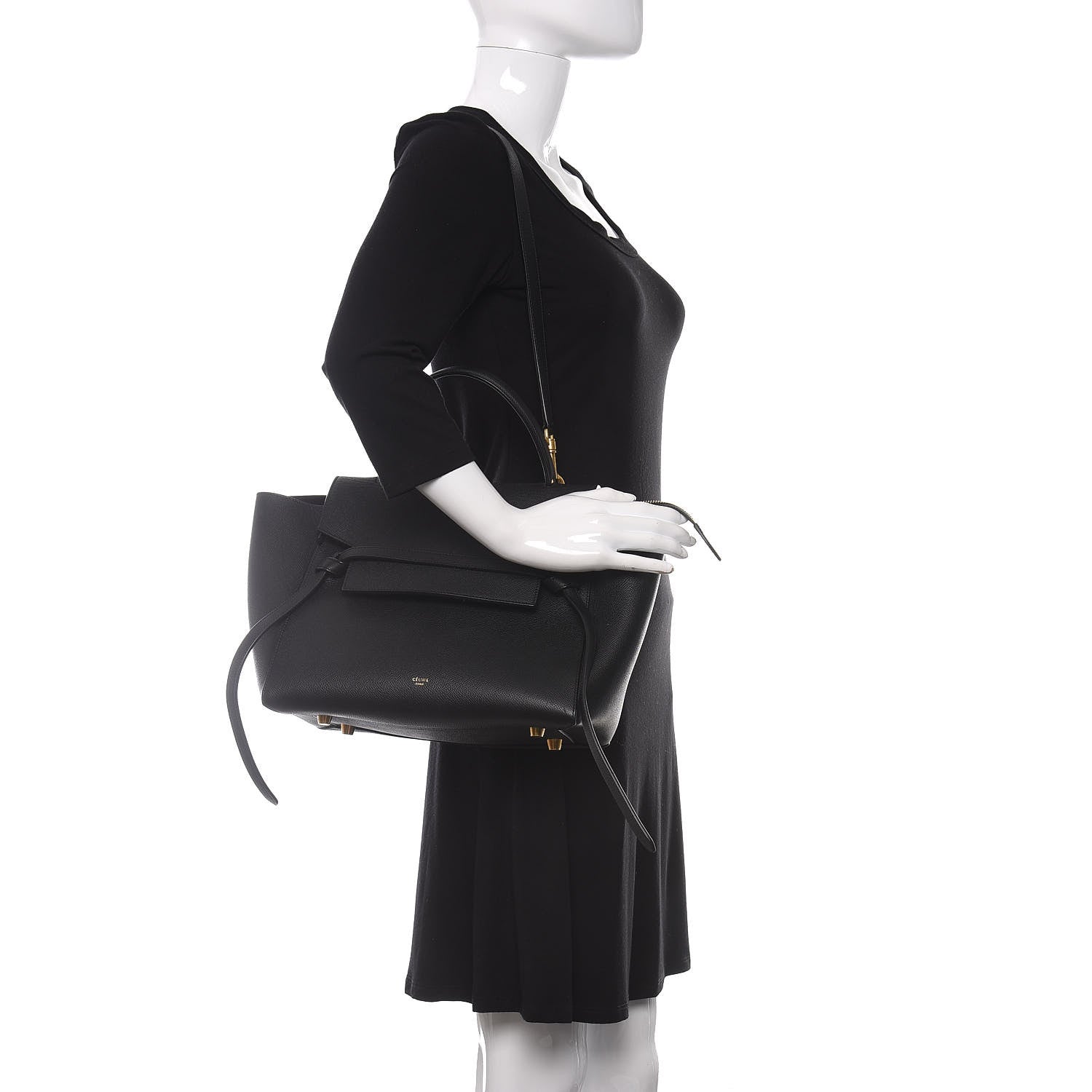 Celine Grained Calfskin Mini Belt Bag Black 2 of 10