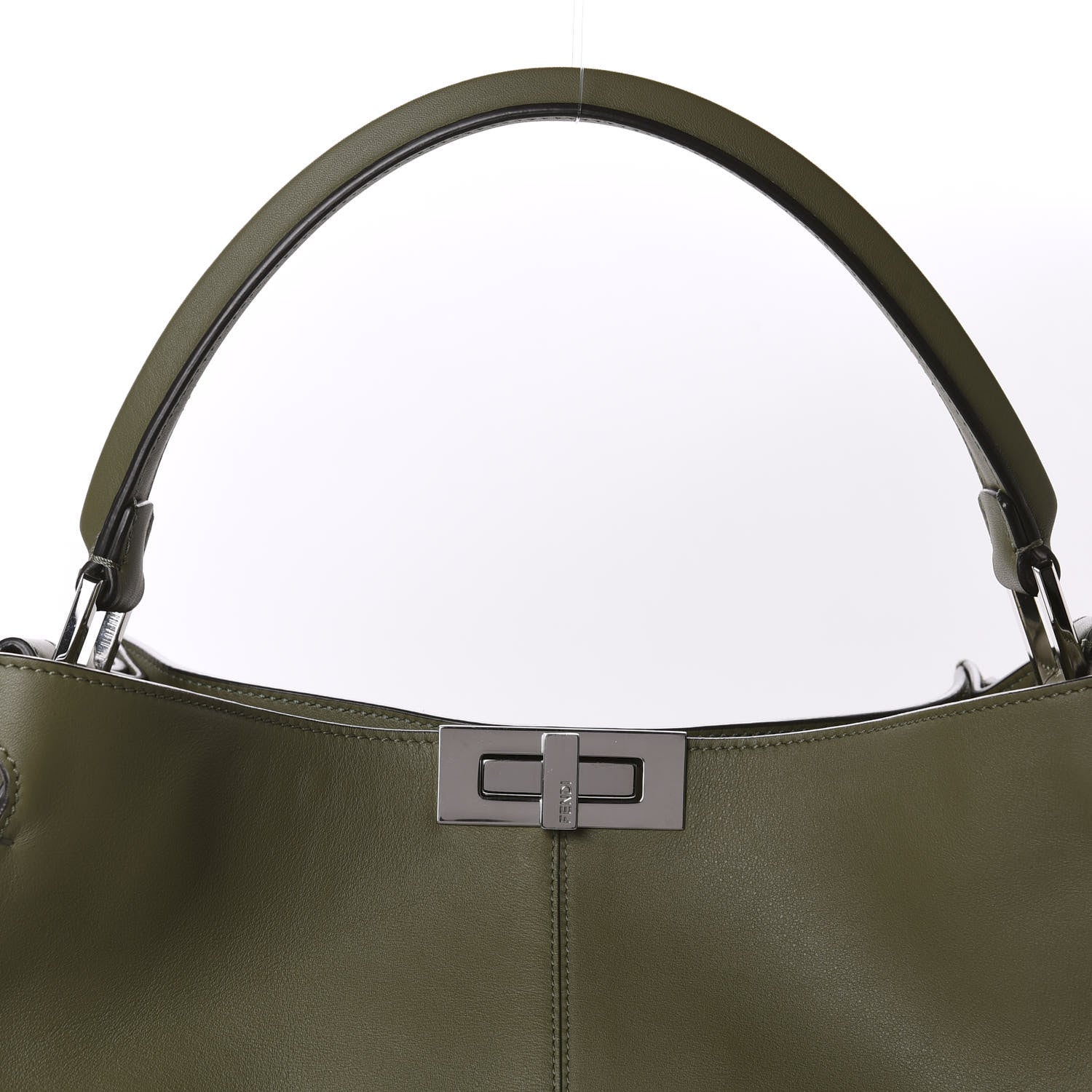 Fendi Calfskin Shearling FF 1974 Large Peekaboo X-Lite Equatore Dove Black 9 of 9