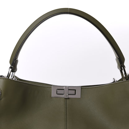 Fendi Calfskin Shearling FF 1974 Large Peekaboo X-Lite Equatore Dove Black 9 of 9