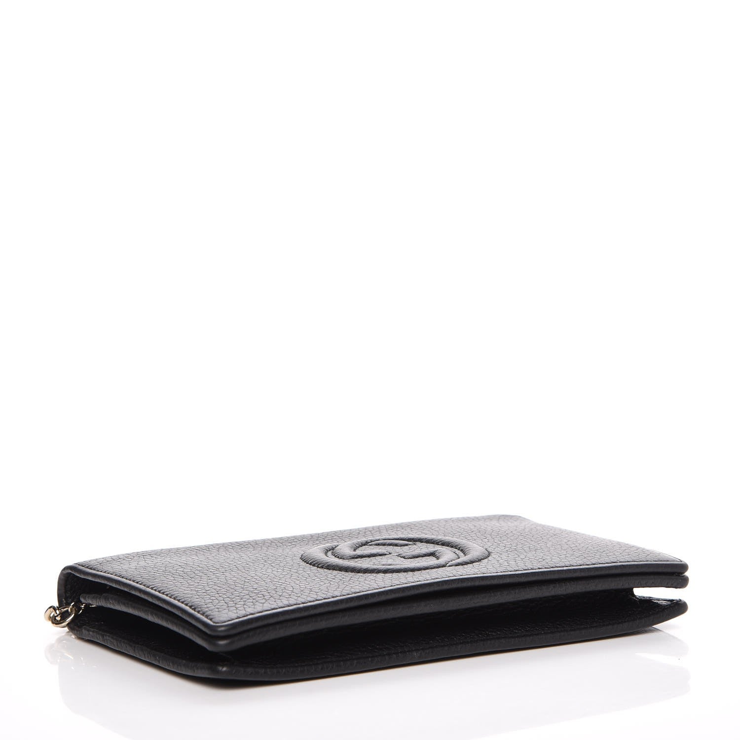Gucci Pebbled Calfskin Soho Wallet on Chain Black 4 of 11