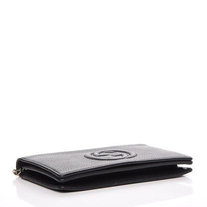 Gucci Pebbled Calfskin Soho Wallet on Chain Black 4 of 11