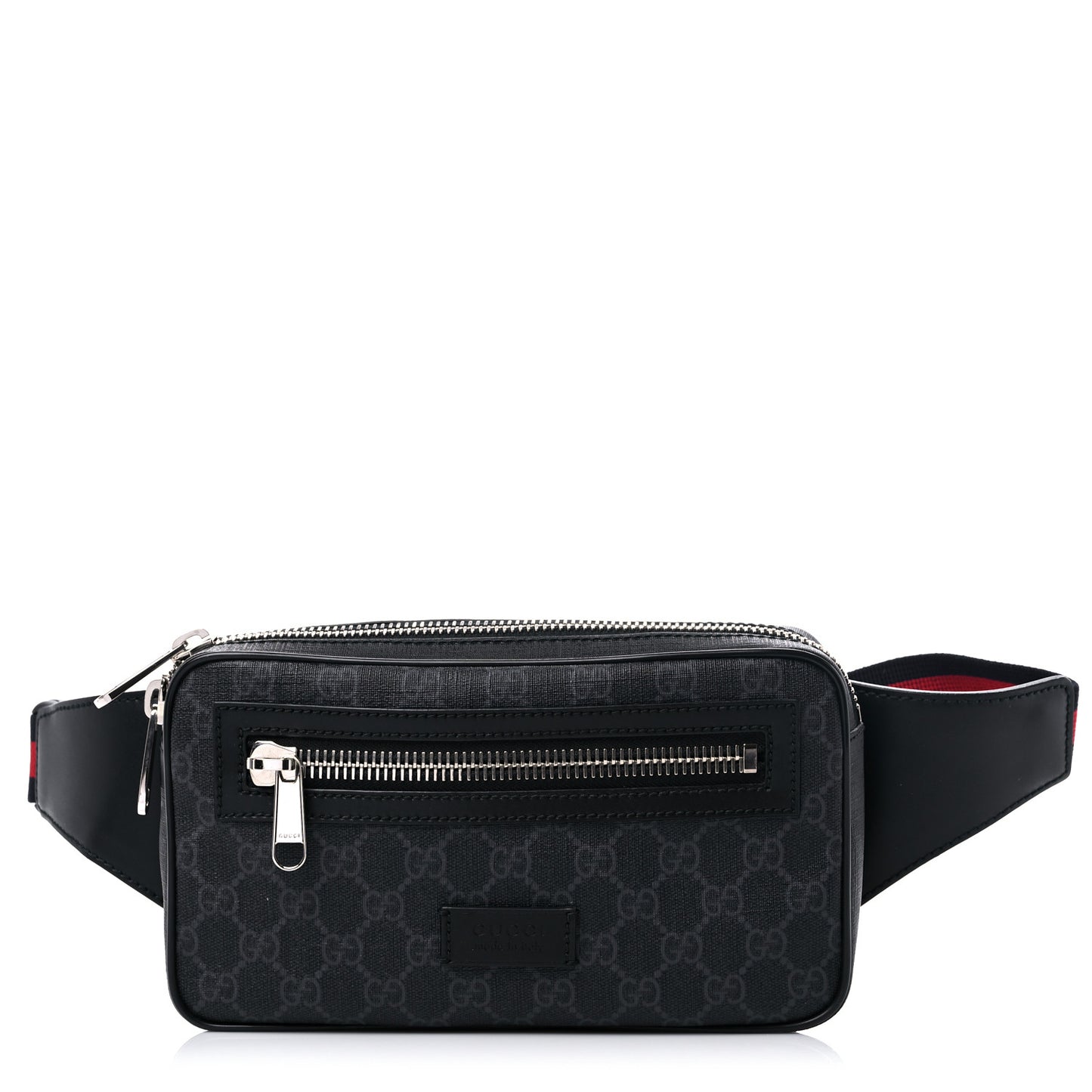 Soft GG Supreme Monogram Web Belt Bag Black Grey