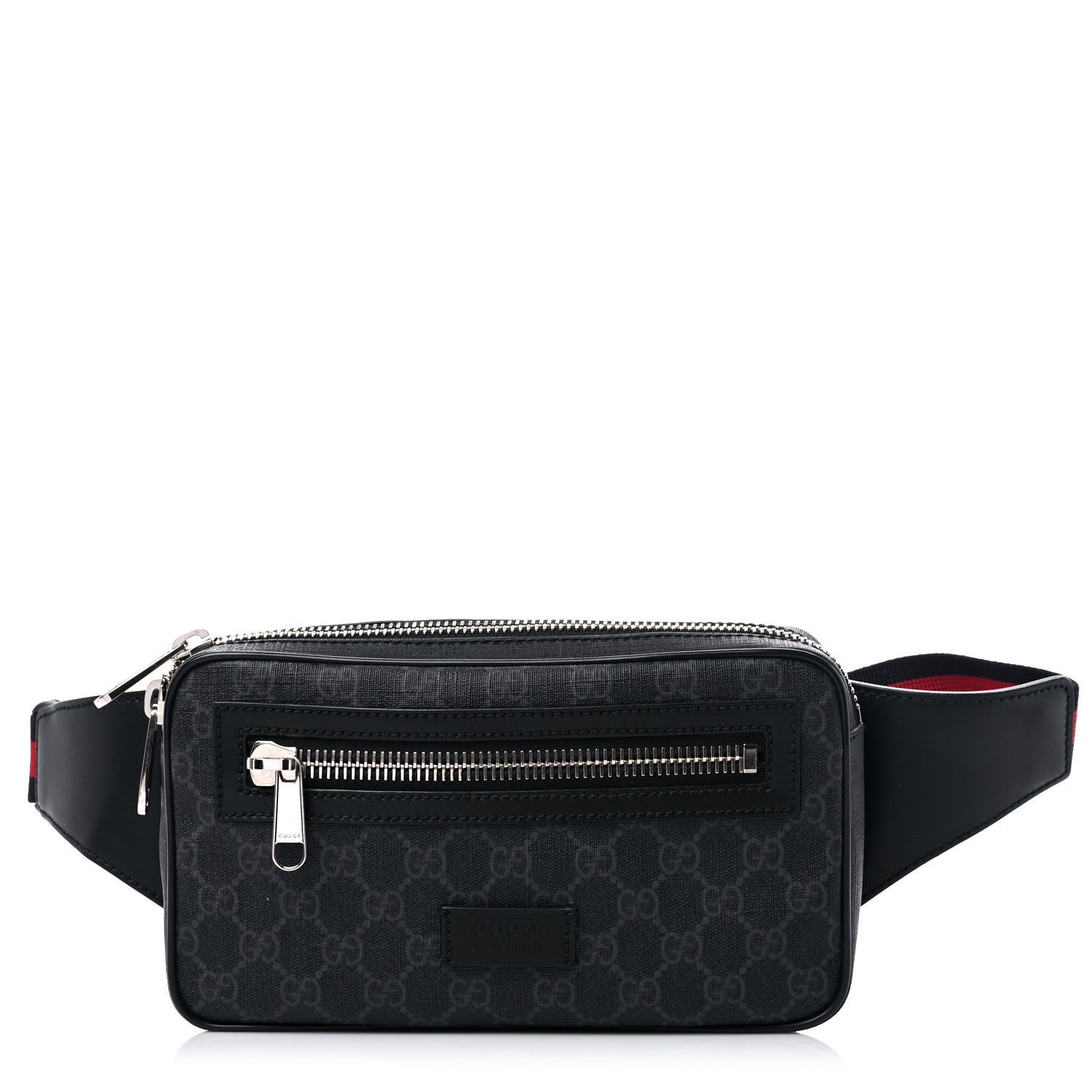 Gucci Soft GG Supreme Monogram Web Belt Bag Black Grey 1 of 9
