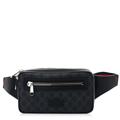 Gucci Soft GG Supreme Monogram Web Belt Bag Black Grey 1 of 9