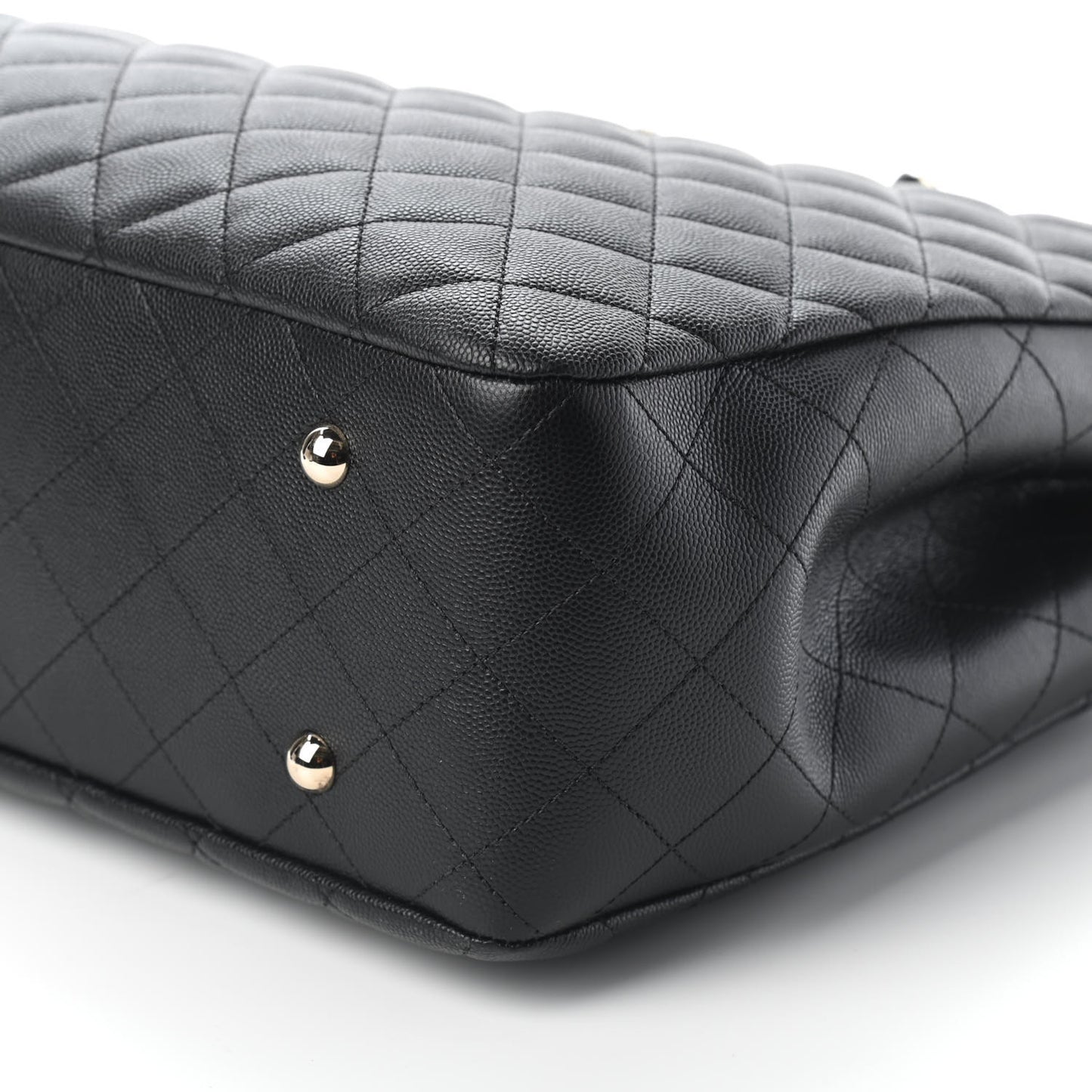 Caviar Quilted Large Shopping Tote Black