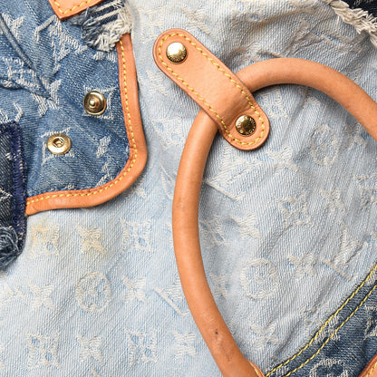 Louis Vuitton Denim Patchwork Cabby Tote Blue 12 of 16