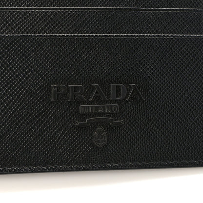 Prada Saffiano Shine Monochrome Card Holder Black 8 of 8