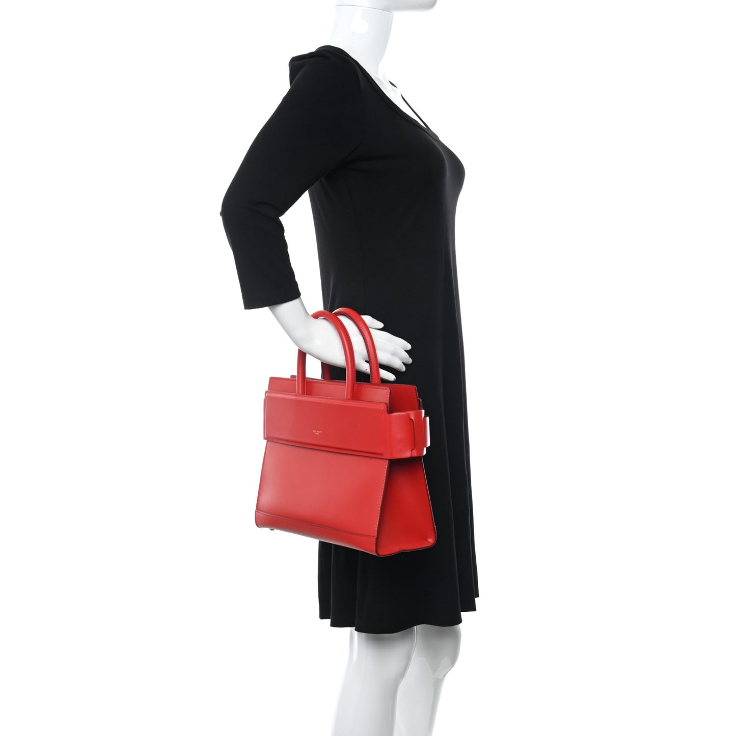 Smooth Calfskin Small Horizon Satchel Red