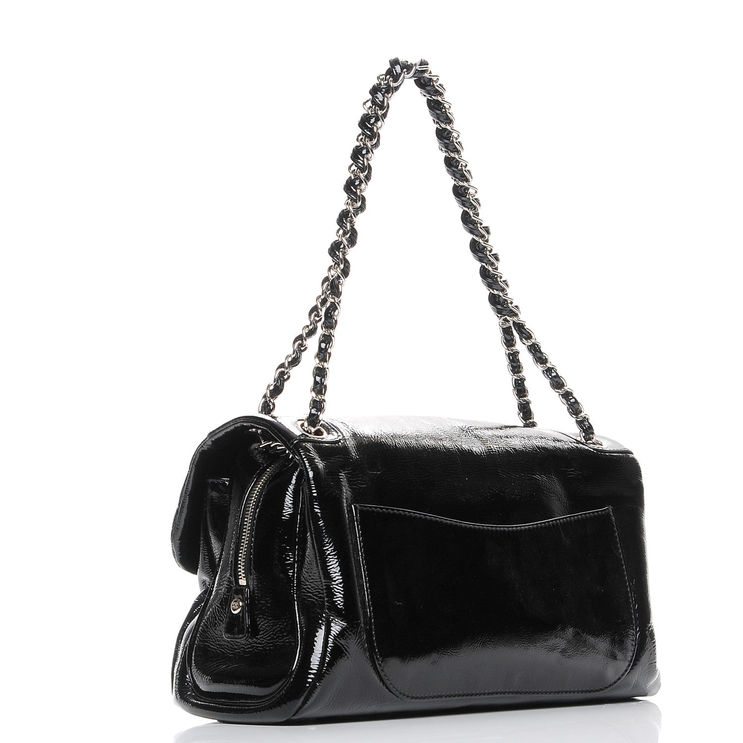 Chanel Patent Luxe Ligne Large Flap Black 3 of 9