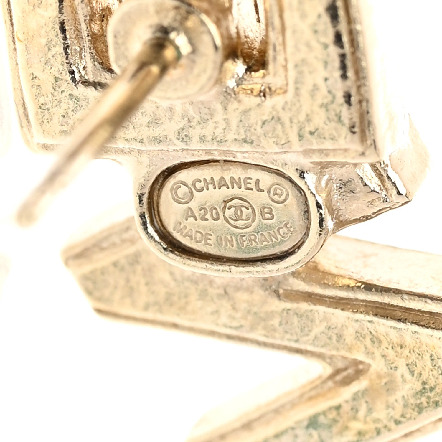 Chanel Crystal Pearl Signature Stud Earrings Gold 3 of 5