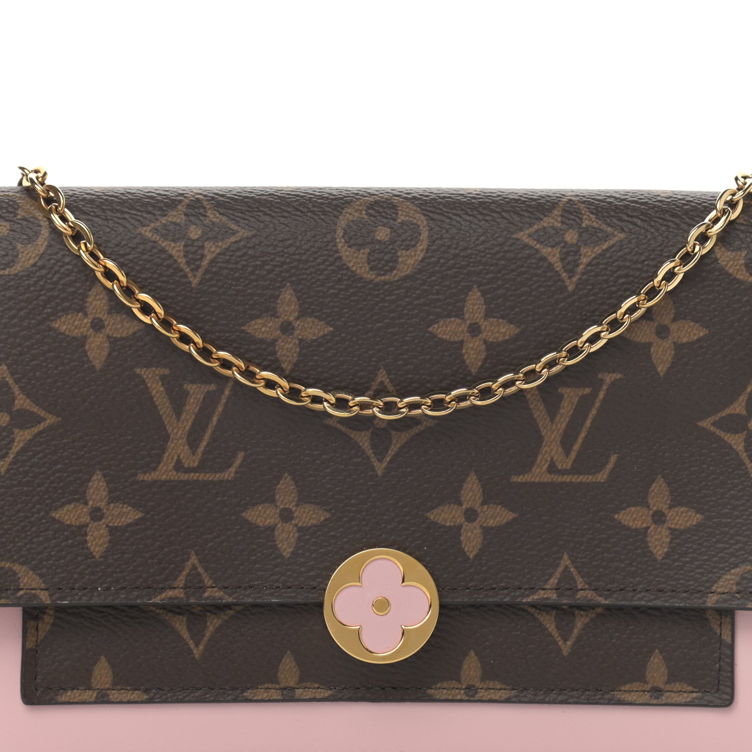Louis Vuitton Monogram Flore Chain Wallet Rose Ballerine 8 of 11