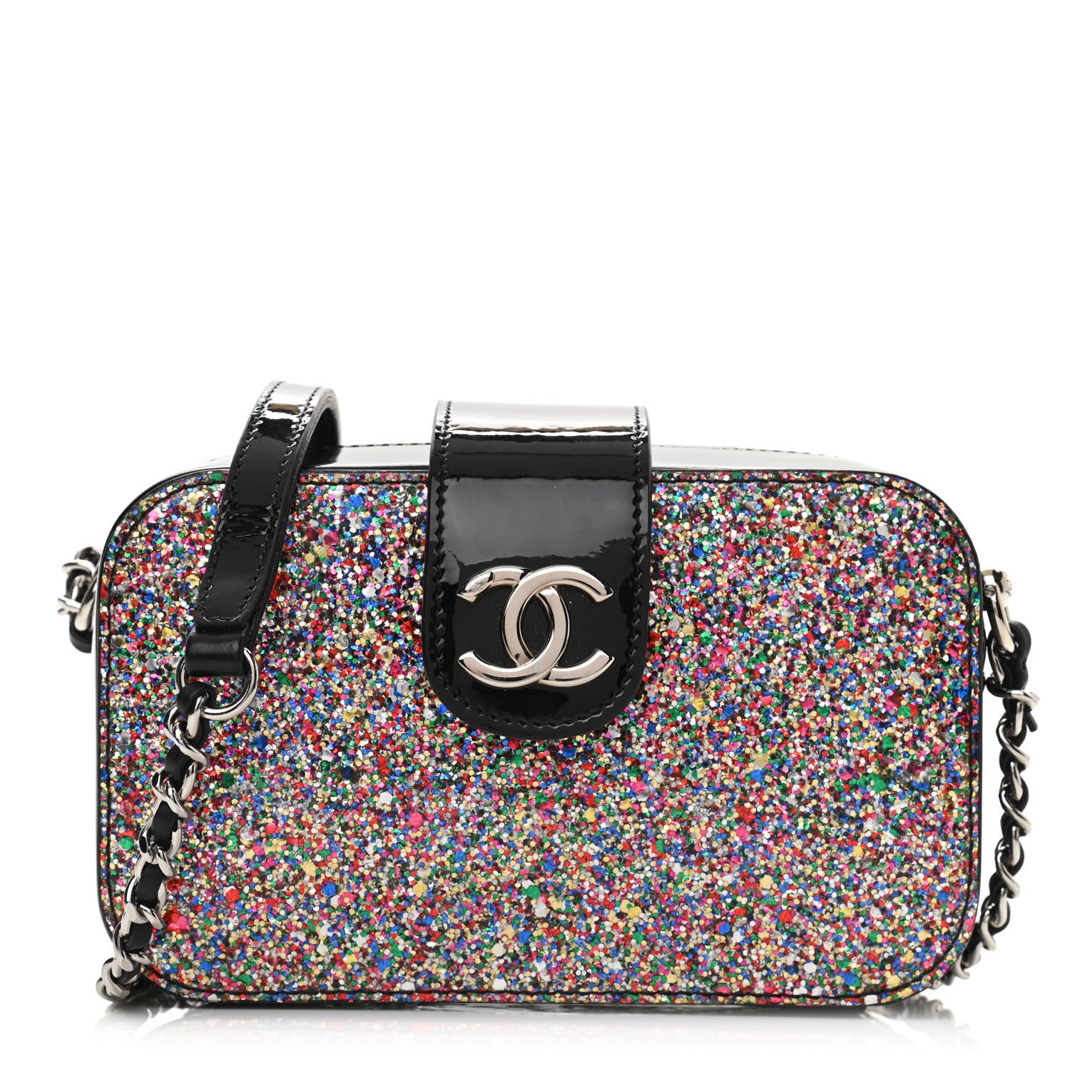 Chanel Glitter Patent Evening On The Moon Camera Case Black Multicolor 1 of 12
