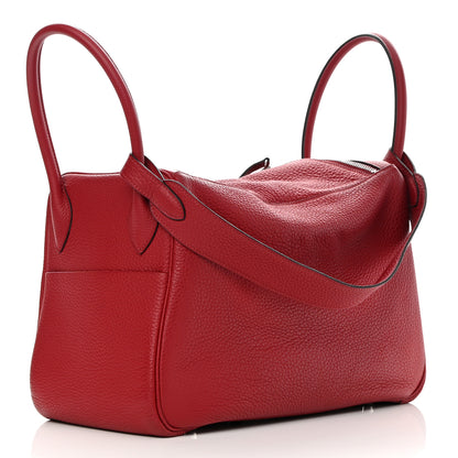 Hermes Taurillon Clemence Lindy 34 Rouge Grenat 3 of 14