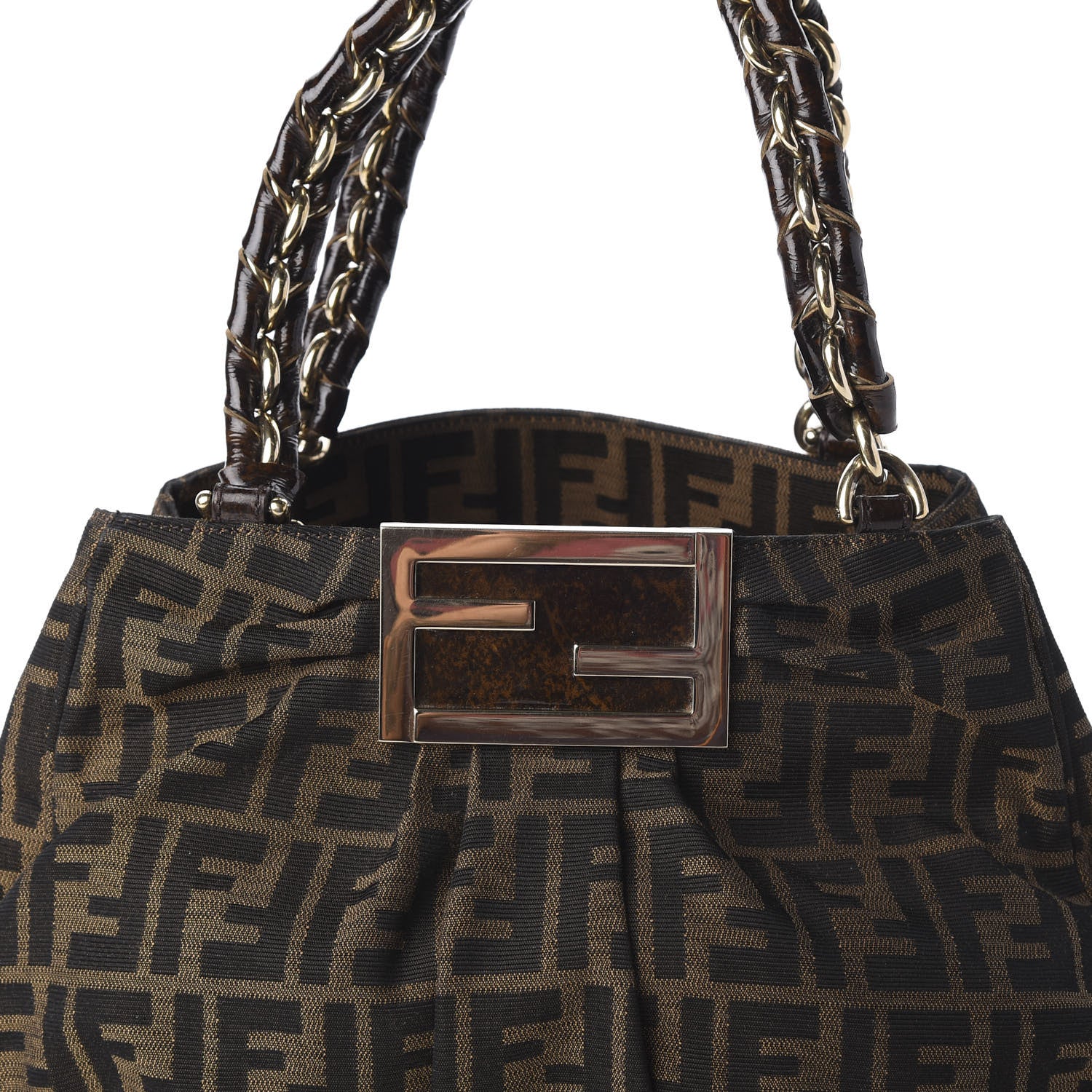 Fendi Zucca Small Mia Tote Tobacco 10 of 10