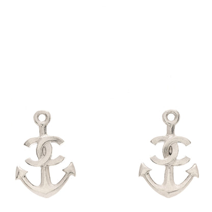 Chanel Metal Anchor CC Earrings Silver 1 of 4