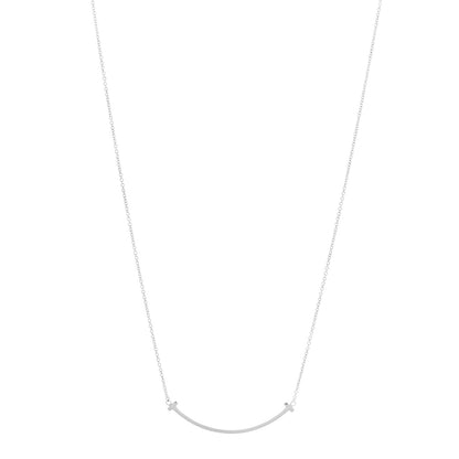 Tiffany Sterling Silver Small T Smile Pendant Necklace 1 of 4