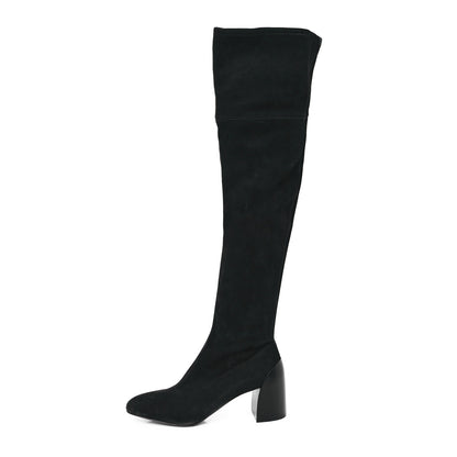 Hermes Velvet Goatskin Betty 60 Boots 38.5 Black 1 of 6