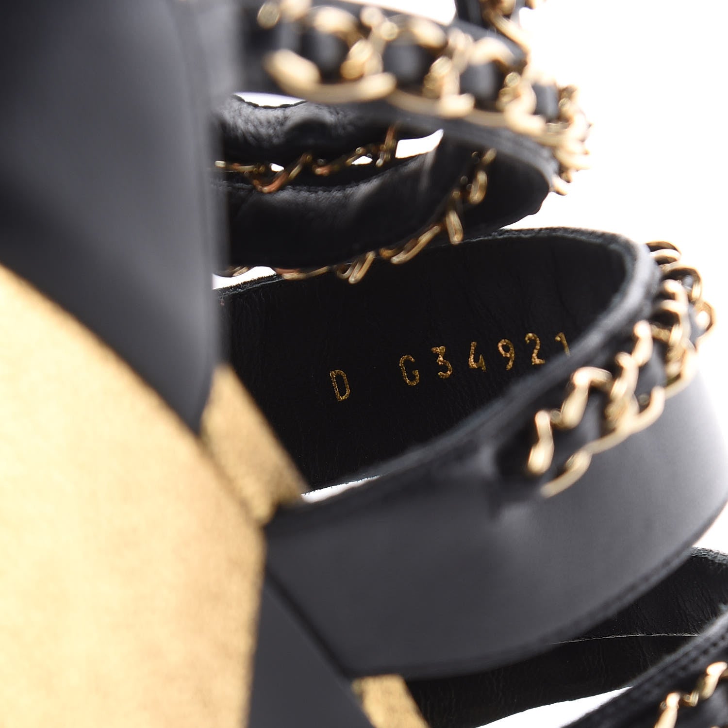 Chanel Lambskin Gladiator Chain Sandals 38.5 Black 8 of 9