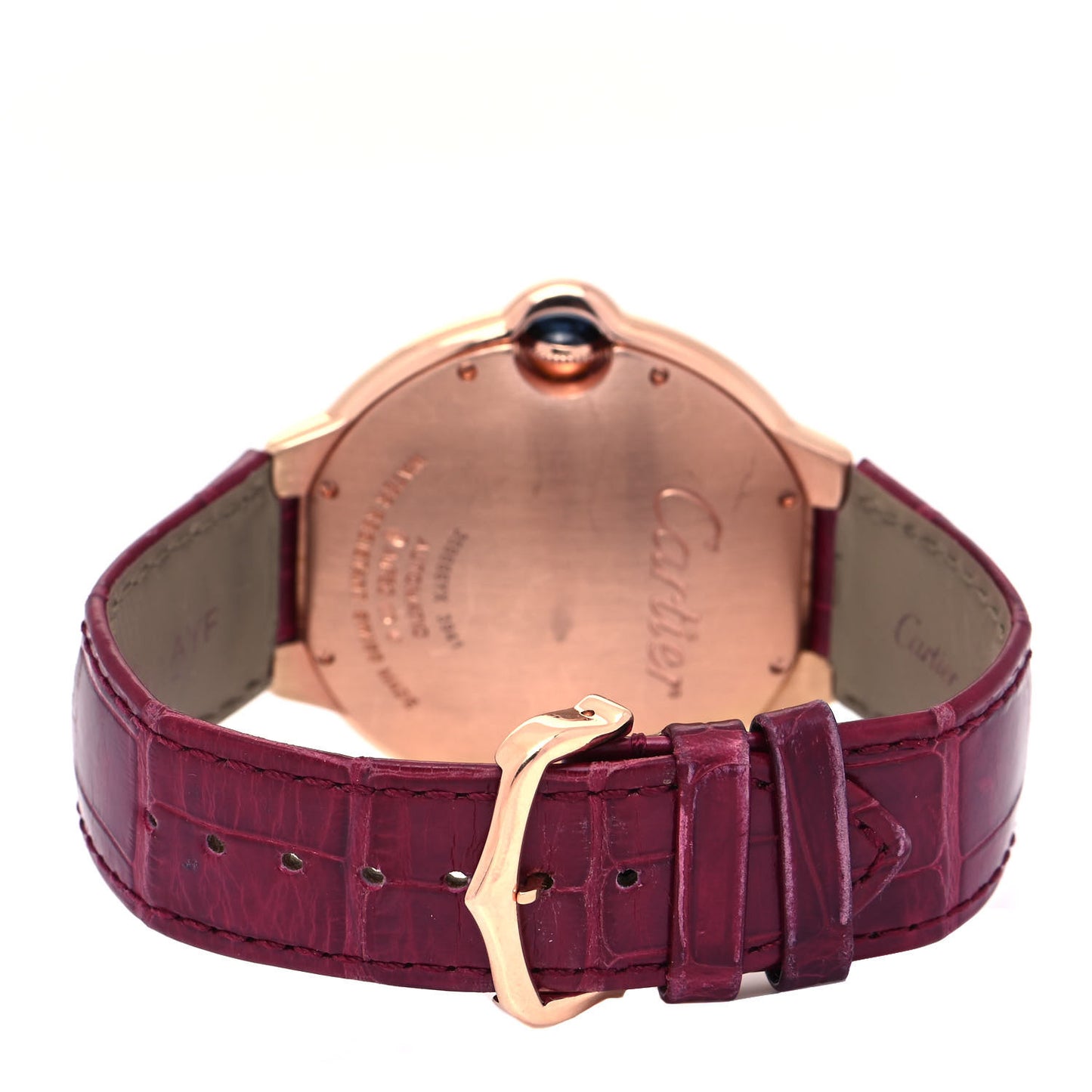 18K Pink Gold Alligator Diamond Bezel 42mm Ballon Bleu De Cartier Automatic Watch