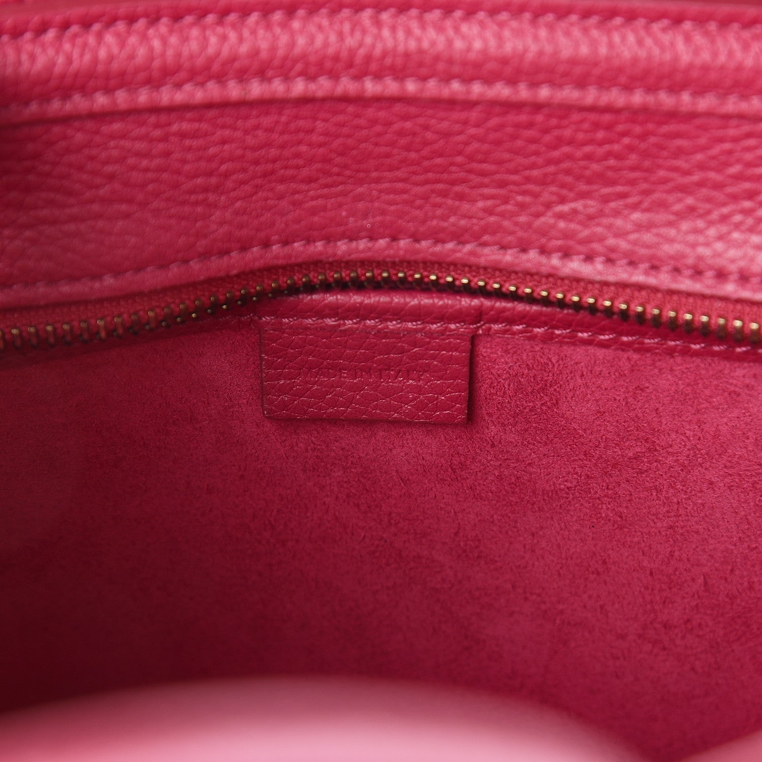 Celine Drummed Calfskin Nano Luggage Fuchsia 5 of 8