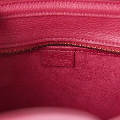 Celine Drummed Calfskin Nano Luggage Fuchsia 5 of 8