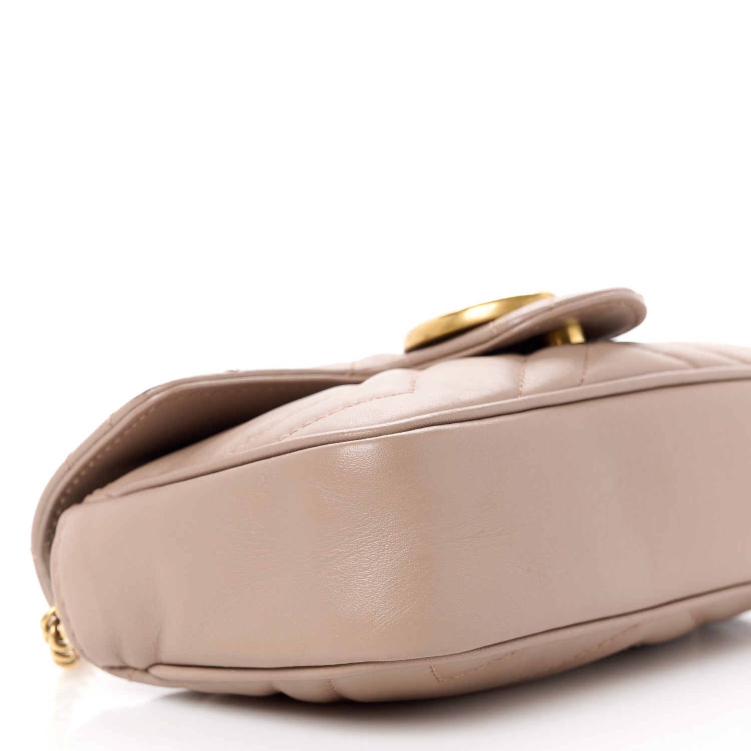 Gucci Calfskin Matelasse Super Mini GG Marmont Shoulder Bag Porcelain Rose 10 of 11