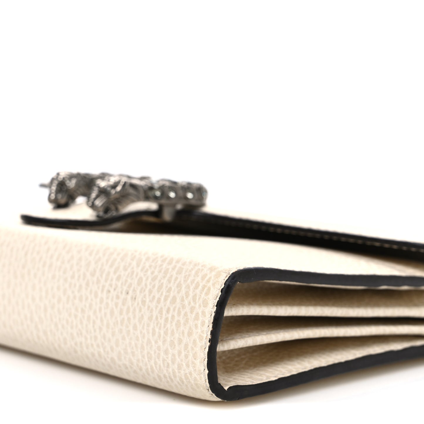 Dollar Calfskin Mini Dionysus Chain Wallet Mystic White