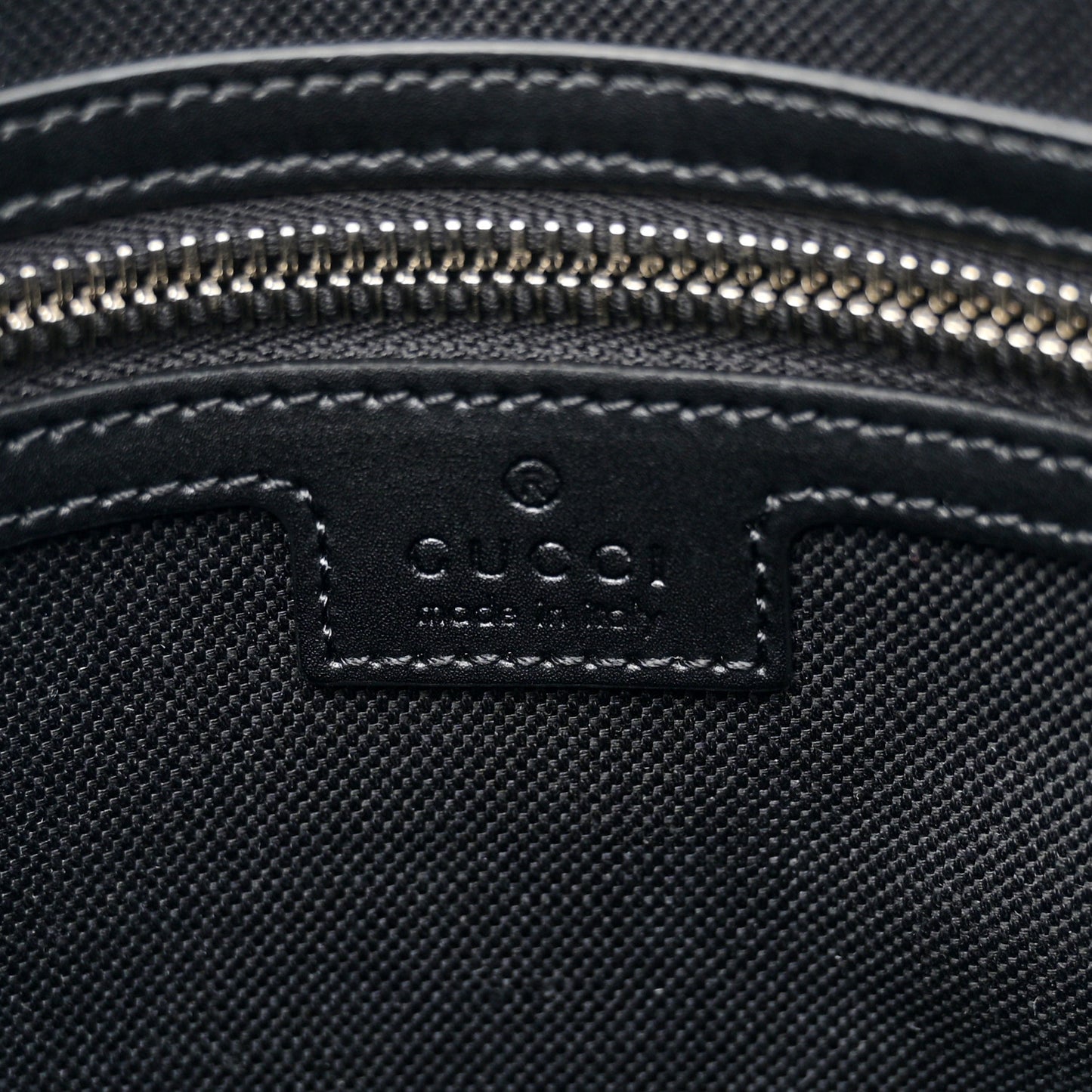 GG Supreme Monogram Appia Calfskin Web Flat Messenger Bag Black Grey