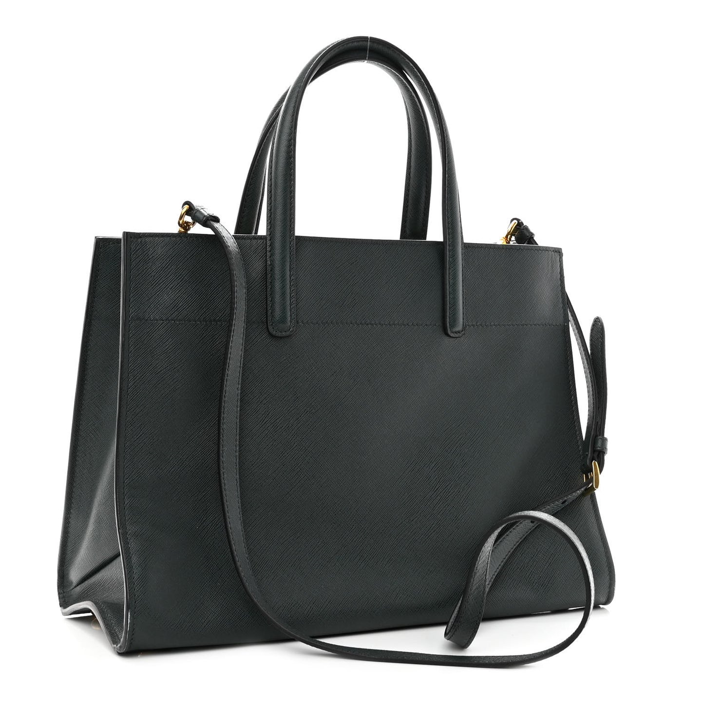 Saffiano Soft Triple Pocket Tote Smeraldo