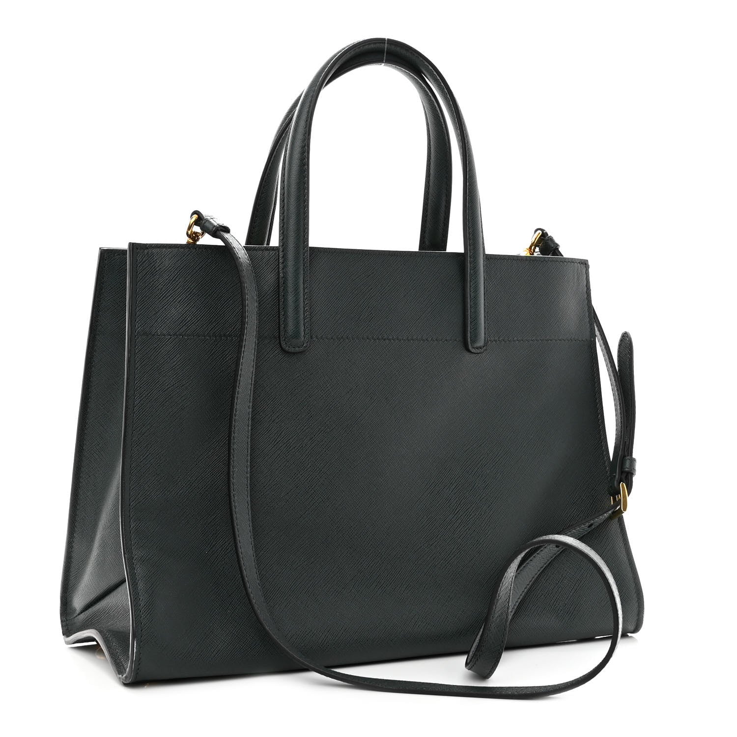 Prada Saffiano Soft Triple Pocket Tote Smeraldo 3 of 9