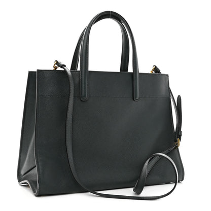 Prada Saffiano Soft Triple Pocket Tote Smeraldo 3 of 9