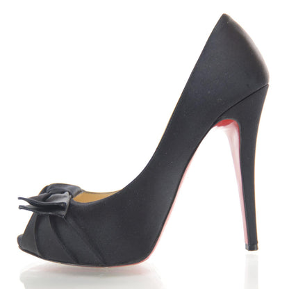 Christian Louboutin Crepe Satin Madame Butterfly 120 Pumps 37.5 Black 1 of 6