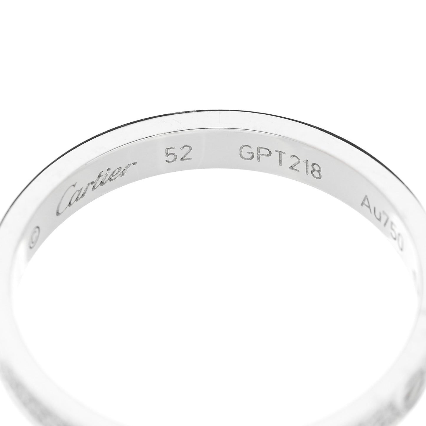 18K White Gold Diamond 2.6mm LOVE Paved Band Ring 52 6