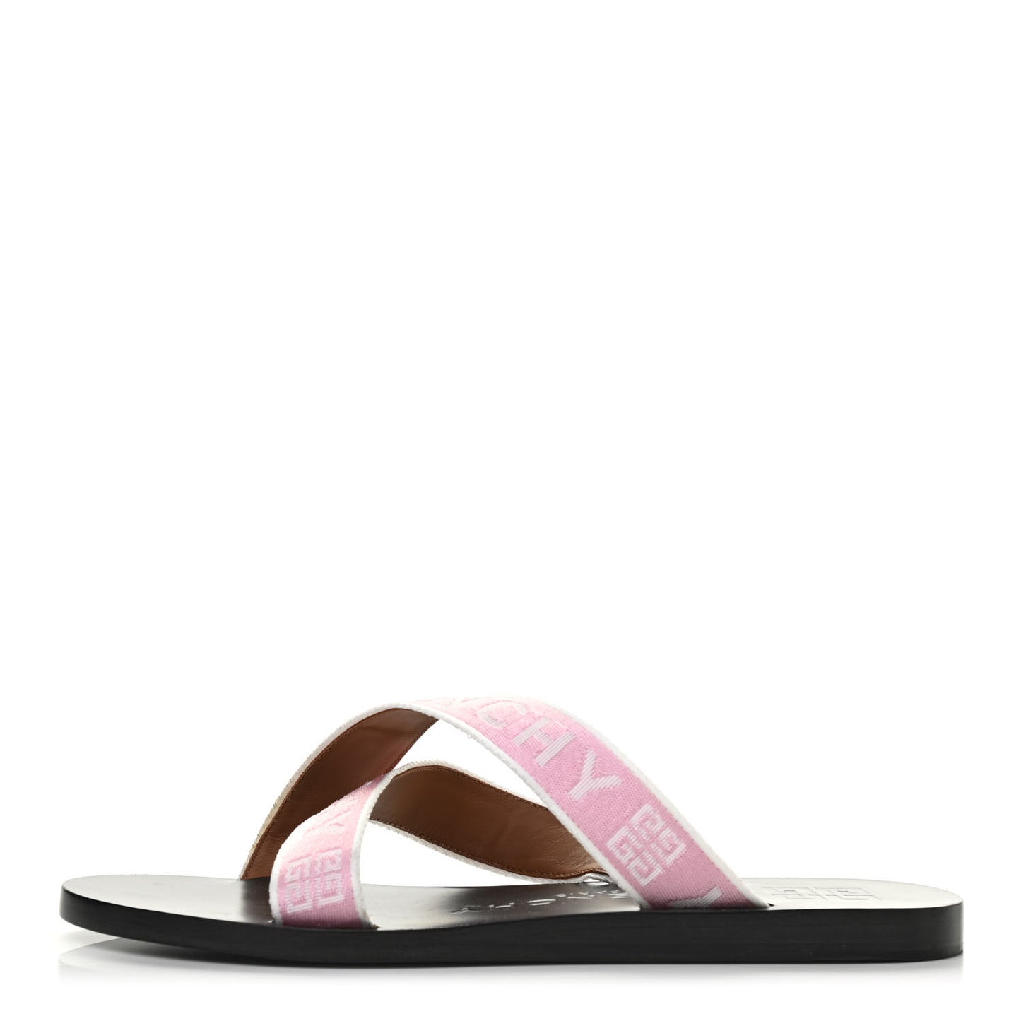 Grosgrain Cross Logo Ankle Strap Sandals 36/35.5 Pink White