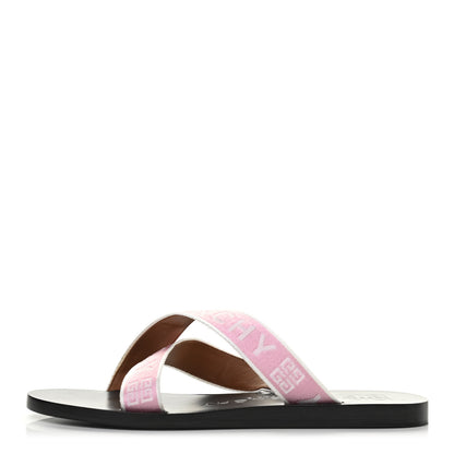 Givenchy Grosgrain Cross Logo Ankle Strap Sandals 36/35.5 Pink White 1 of 7