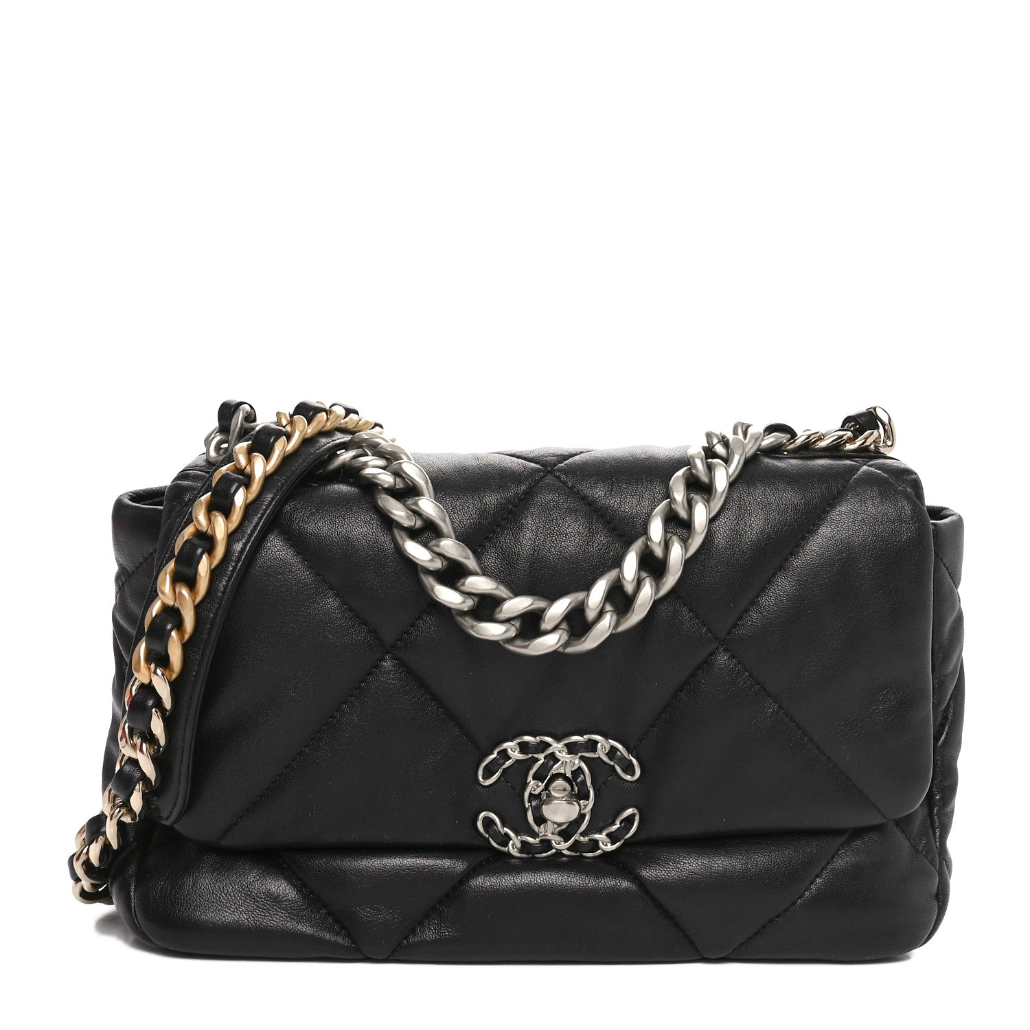 Chanel Lambskin Quilted Medium Chanel 19 Flap Black 1 of 10