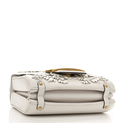 Valentino Garavani Nappa Floral Applique Vlogo Shoulder Bag White 4 of 9