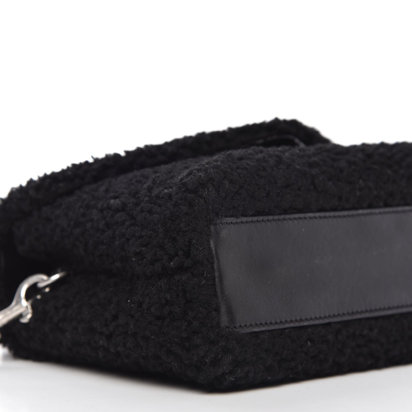 Shearling Toy Loulou Shoulder Bag Black