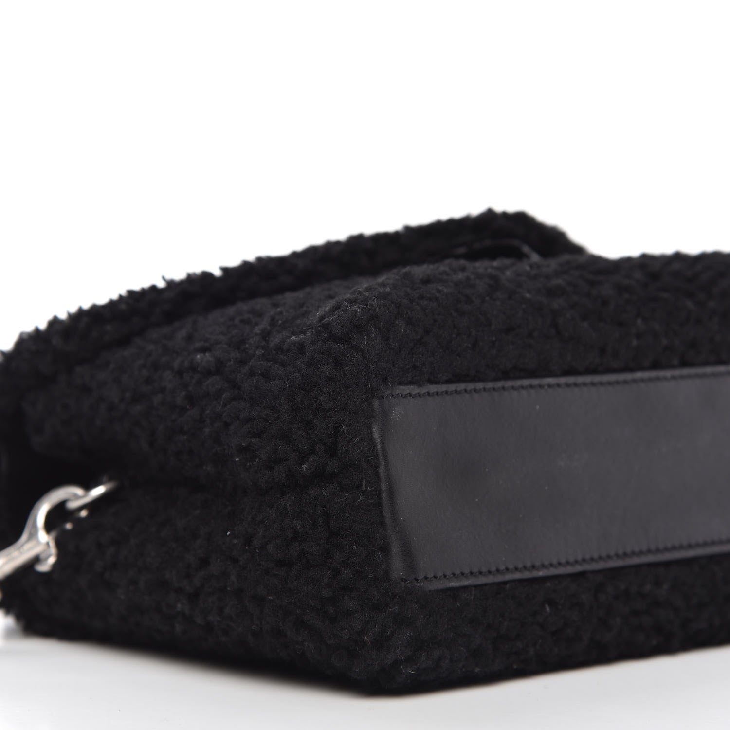 Saint Laurent Shearling Toy Loulou Shoulder Bag Black 6 of 13
