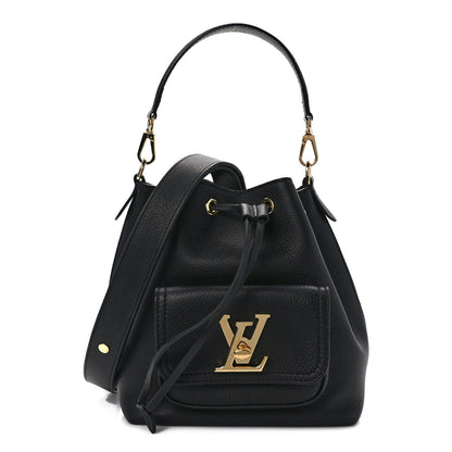 Louis Vuitton Calfskin Lockme Bucket MM Black 1 of 11