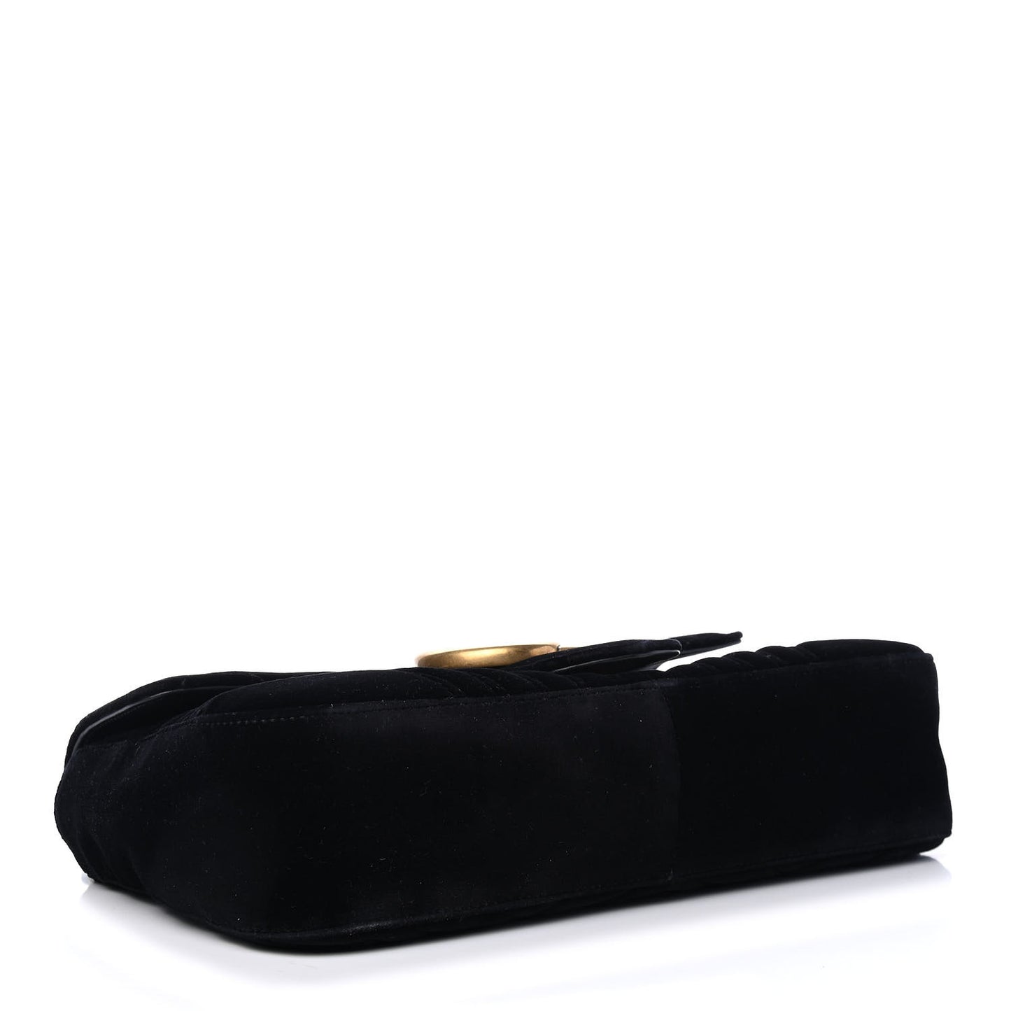 Velvet Matelasse Medium GG Marmont Shoulder Bag Black