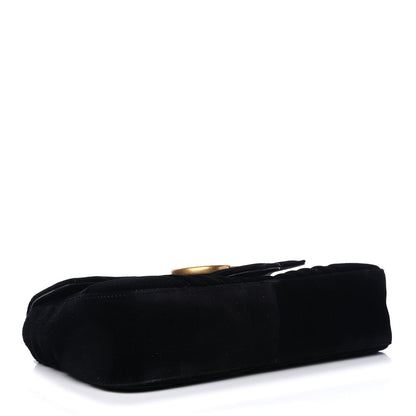 Gucci Velvet Matelasse Medium GG Marmont Shoulder Bag Black 3 of 4