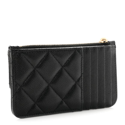 Chanel Caviar Quilted Flap Zip Card Holder Black 3 of 8