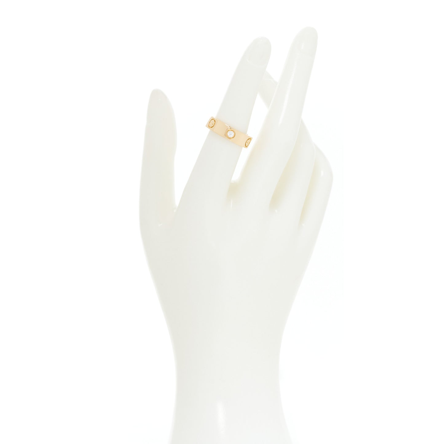18K Yellow Gold 3 Diamond 5.5mm LOVE Ring 53 6.25